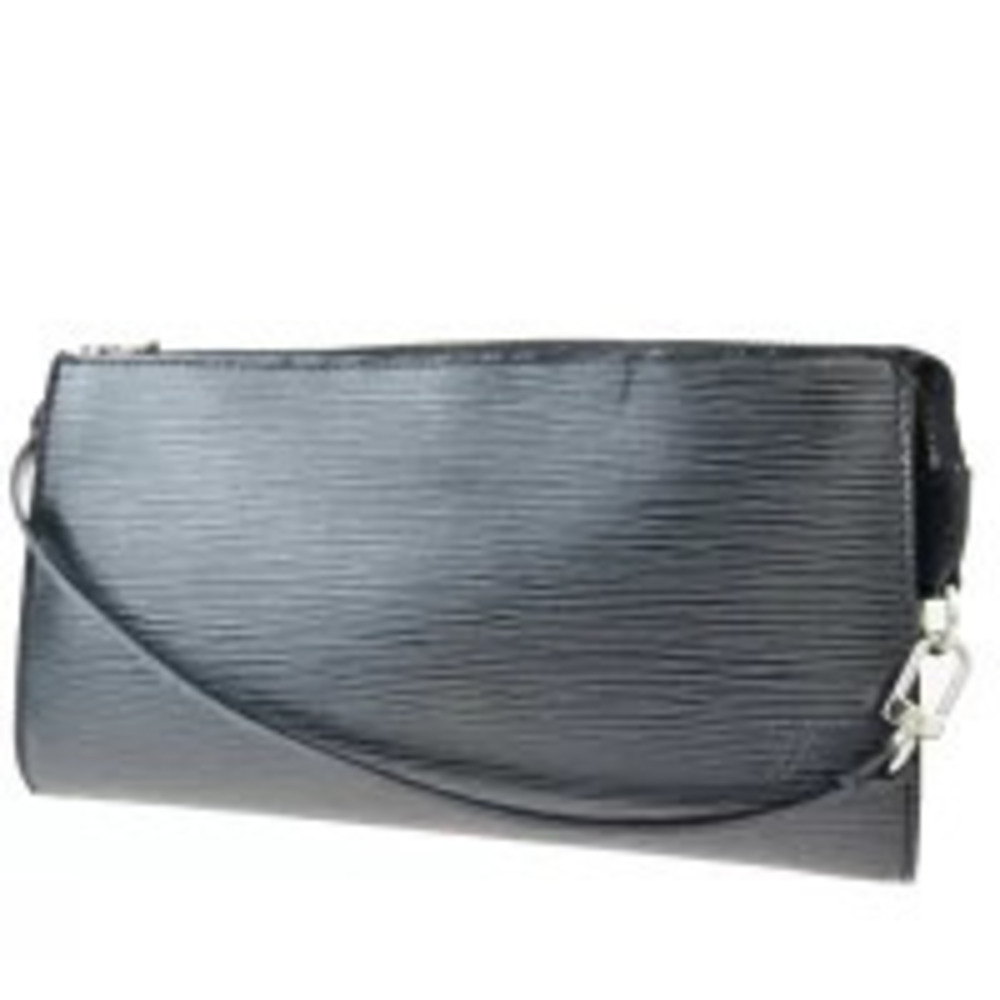 Louis Vuitton Pochette Accessoires Pouch Clutch Handbag Epi Noir Black Leather